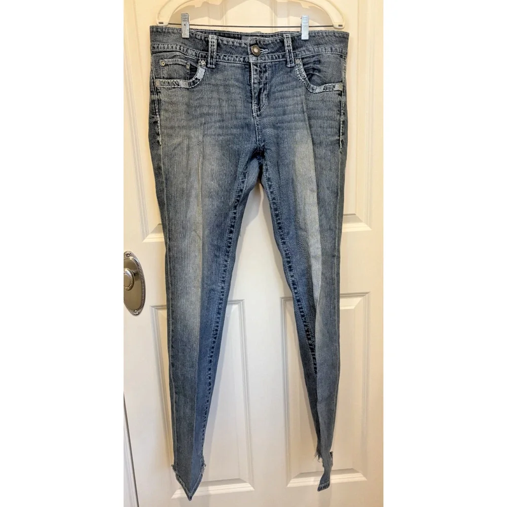 Daytrip Virgo Bootcut Jeans Sz 32 Long Denim Heavy Stitch Western Boho Y2K